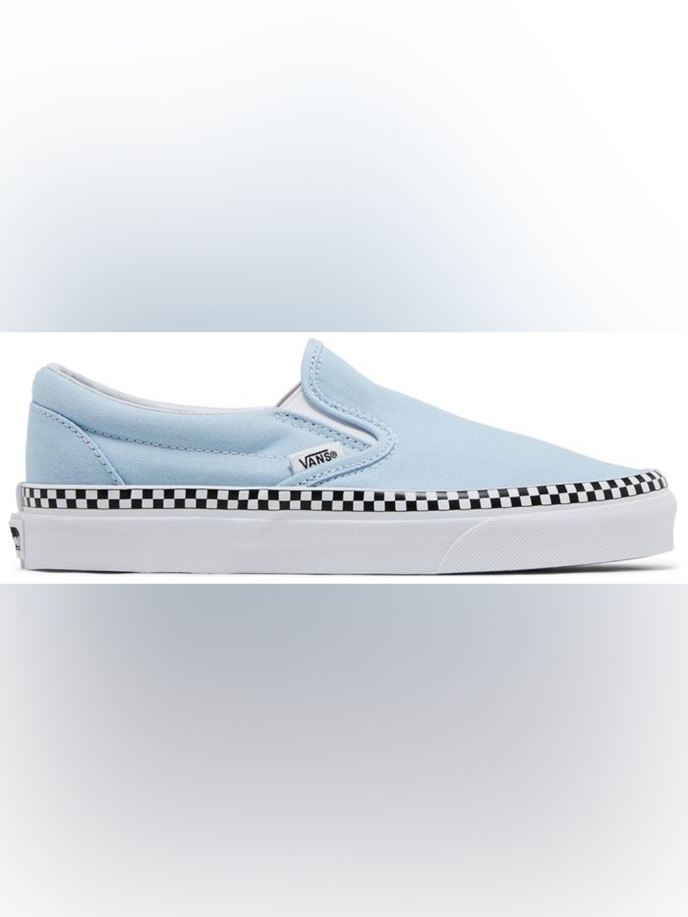 Vans Classic Slip-On 'Check Foxing’ Cool Blue and White Women’s 9